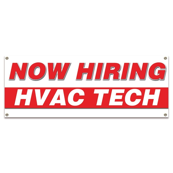 Signmission Now Hiring HVAC Tech Banner Apply Inside Accepting Application Single Sided B-30260 - main
